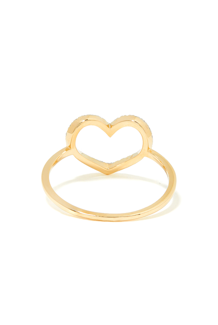 Petit Coeur Ring, 18k Yellow Gold & Diamond